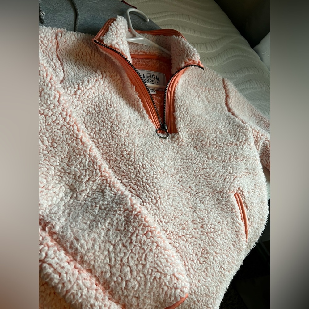 Half Zip-Up Fuzzy Jacket